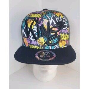 Top Level Crown King Snapback Graffiti Streetwear Embroidered Gray Black